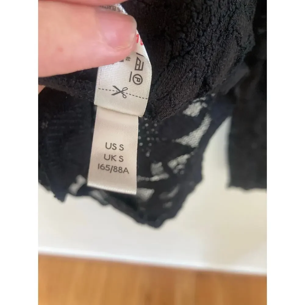 Free People Intimately Long Distance Layering Top S Lace Floral Square Neck